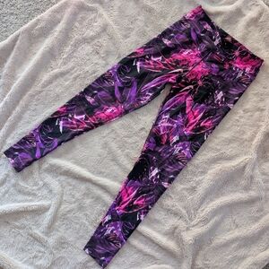 BNWT Biba Body Magenta Dark Jungle Workout Gym Pants Leggings